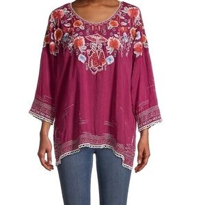 Johnny Was Hamayu Embroidered Blouse NWT